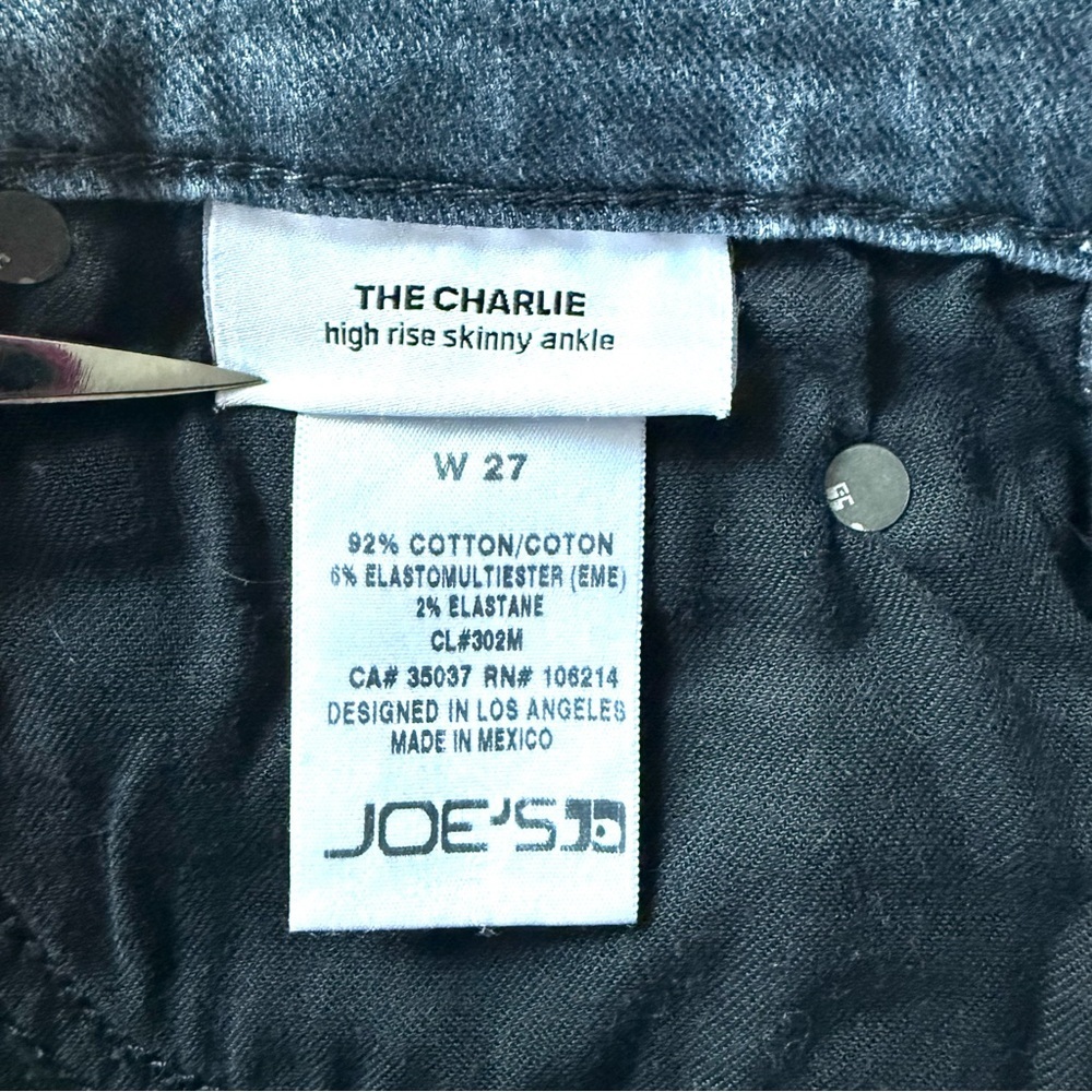 JOE’S JEANS Charlie High Rise Skinny Ankle Distressed Sz 27 Waist 28” Denim Jean - Picture 4 of 16